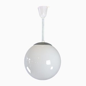Vintage White Milk Glass Ceiling Lamp, 1950s