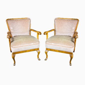 Poltrone vintage marroni, anni '50