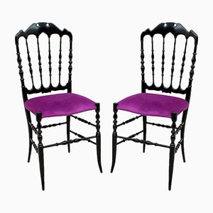 Set of Mid-Century Italian Chiavari Dining Chairs by Giuseppe Descalzi, 1950s