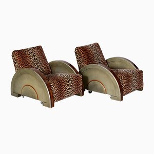 Set of Art Deco French Club Chairs, 1930s