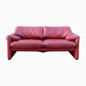 Leather Maralunga Sofa by Vico Magistretti for Cassina, 1990s