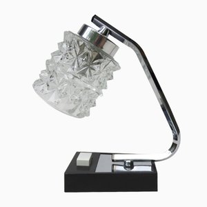Chrome-Plated and Clear Bubble Glass Table Lamps from Richard Essig, 1960s, Set of 2