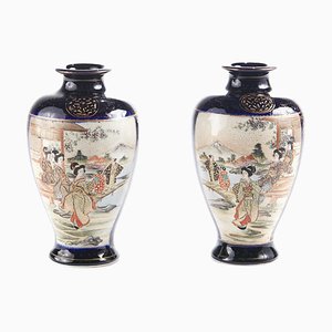 Antique Satsuma Vases, Set of 2