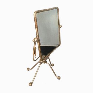 Vintage Tripod Silver Floral Swivel Mirror, 1940s