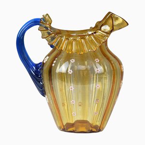 Brocca vintage in stile Liberty in vetro di Murano, Italia