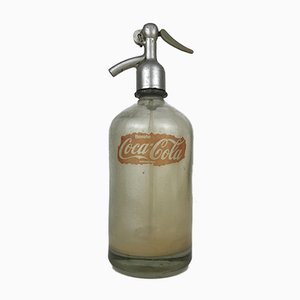 Botellón de bebidas Siphon Seltzer Bevete Coca-Cola italiano publicitario, años 60