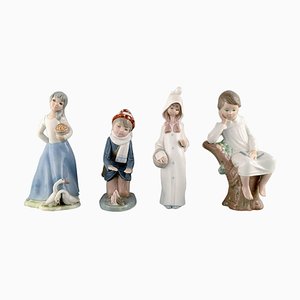 Figuras de niños de porcelana de Tengra & Zaphir para Lladró, Spain, años 80. Juego de 4