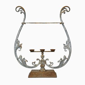 Vintage Art Nouveau Style French Cast Iron Outdoor Plant Stand, 1950s