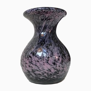 Vintage Black and Purple Spatter Murano Glass Vase from Murano, 1960s
