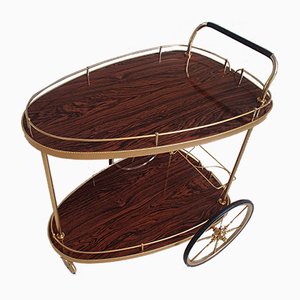 Brass and Kelko Wood Tea Trolley, 1950s