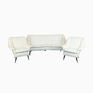 Vintage White Sofas by Ico Luisa Parisi, 1960s, Set of 3