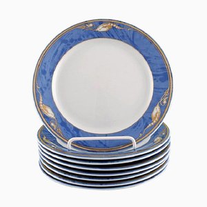 Piatti Royal Copenhagen magnolia, anni '90, set di 8