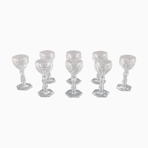 Lalaing Glasses in Mouth-Blown Crystal Glass from Val St. Lambert, Belgium, 1950s, Set of 8