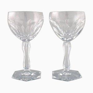 Lalaing Glasses in Mouth Blown Crystal Glass from Val St. Lambert, Belgium, 1950s, Set of 2