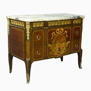 Commode à Tiroirs Louis XV Style Transition Vintage en Palissandre