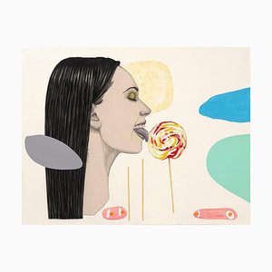 Mateo Andrea, LOLLIPOP II 2020, 2020, Grafite, Matita colorata e Collage su carta