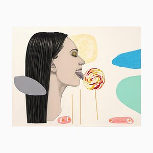 Mateo Andrea, LOLLIPOP II 2020, 2020, Graphit, Farbstift & Collage auf Papier