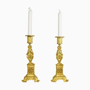 19th Century Ormolu Candlesticks with Caryatids, Set of 2