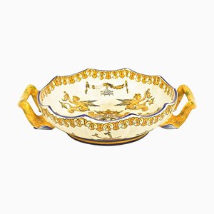 Glazed Earthenware 2-Handled Bowl of the Faiencerie de Gien