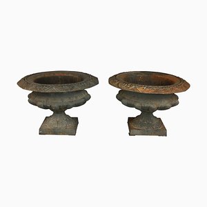 Late-19th Century Cast Iron Urns or Jardinieres, Set of 2
