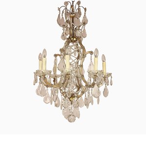 Chandelier Style Marie Thérèse à 8 Branches en Cristal, Autriche, 1910