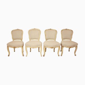 Chaises d'Appoint 19ème Siècle Louis XV Peintes Attribuées à JB Mouette, Set de 4