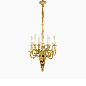 Louis XVI Style Gilt Bronze Chandelier Attributed to Beurdeley Maison