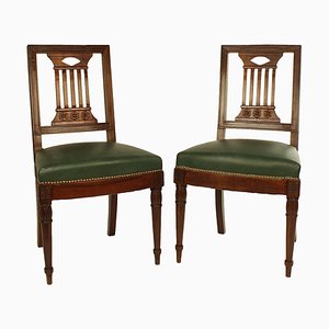 Paar Mahagoni-Directoire-Stühle in der Art der Gebrüder Bellange, Frankreich, frühes 19. Jh.