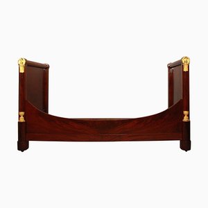 French Empire Gilt Bronze & Mahogany Swan Mount Aux Cygnes Bed, 1815