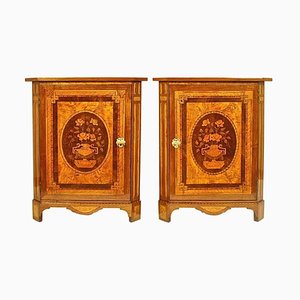 Louis XVI Marketerie Eckschränke von Daniel Deloose, 2er Set