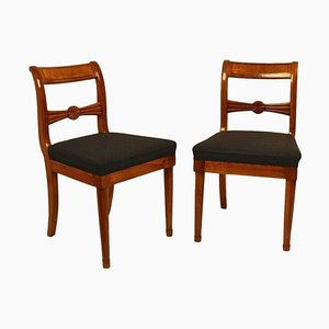 19th-Century Biedermeier Fruitwood Side Chairs, Set of 2