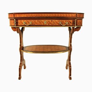 Louis XVI Style Marquetry Side Table in the Style of J.H. Riesener