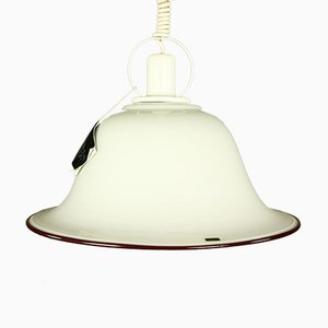 Lampada da soffitto vintage con paralume in vetro di Doria Leuchten