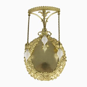 Antique Neoclassical Style Bronze and Brass 3-Light Sconce, 1900s