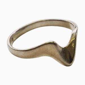 Scandinavian Silver Ring with Hook, 1950s