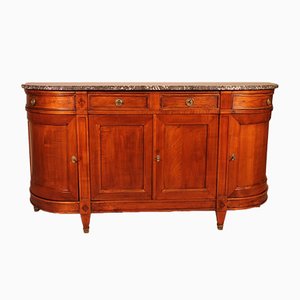 Antique Louis XVI Cherry Buffet with Marble Top