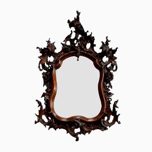 Miroir Rocaille Antique Style Louis XV en Noyer Massif, 1900s