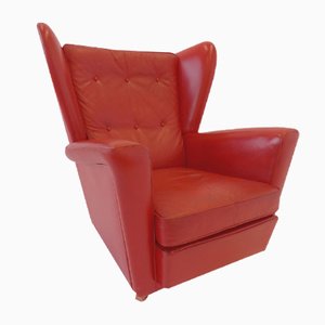 Roter Ledersessel von Howard Keith für HK Furniture, 1960er