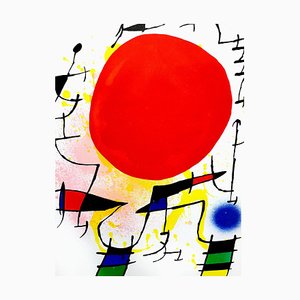 Litografía abstracta de Joan Miro, 1972