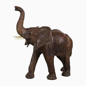 Elefante vintage de cuero, años 70