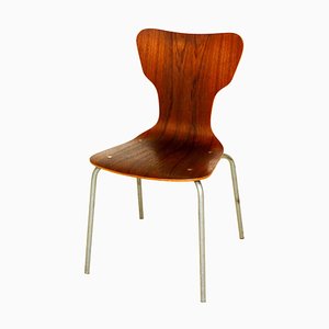 Swedish Teak and Metal Dining Chair, 1960s