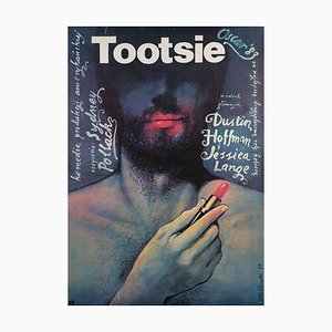 Póster polaco de la película Tootsie de Wieslaw Walkuski, 1984
