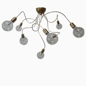 Lampada da soffitto vintage regolabile in ottone a 8 braccia