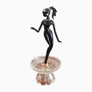 Figurine de Danseuse Mid-Century en Verre de Murano, 1950s