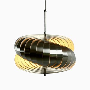 Steel Spiral Pendant Lamp by Henri Mathieu for Lyfa, 1970s