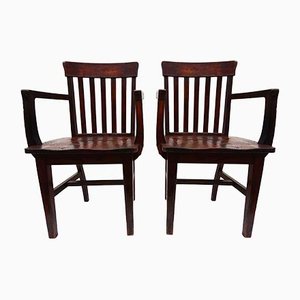 Antique Banker Chairs from Heywood Wakefield, Set of 2