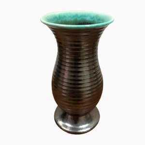 Vase in Schwarz & Grün von Saint Clément, 1950er