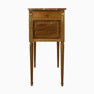 Antique French Mahogany & Marble Top Nightstand, 1900s