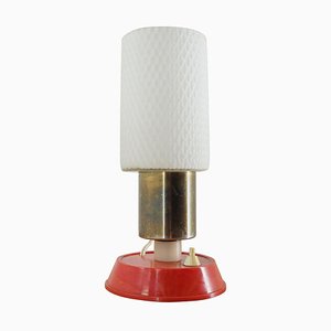 Mid-Century Brass and Glass Table Lamp, Poland, 1970s