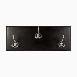 Stitched Leather Coat Rack by Jacques Adnet, 1950s